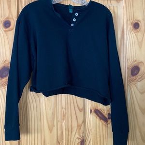 🌸wild fable cropped black long sleeve